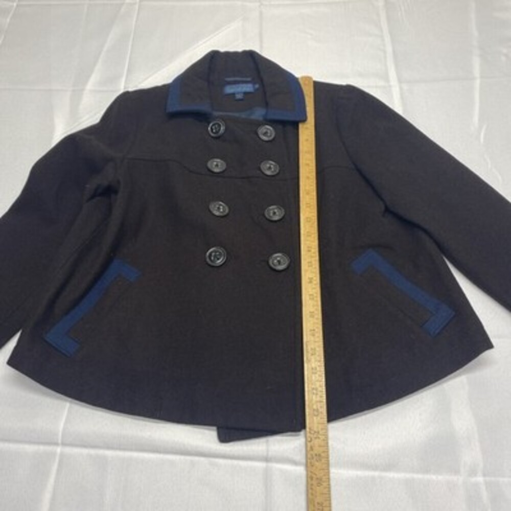 Boden Double-Breasted Wool-Blend Peacoat with Contrast Trim! Size 12! - Picture 5 of 7